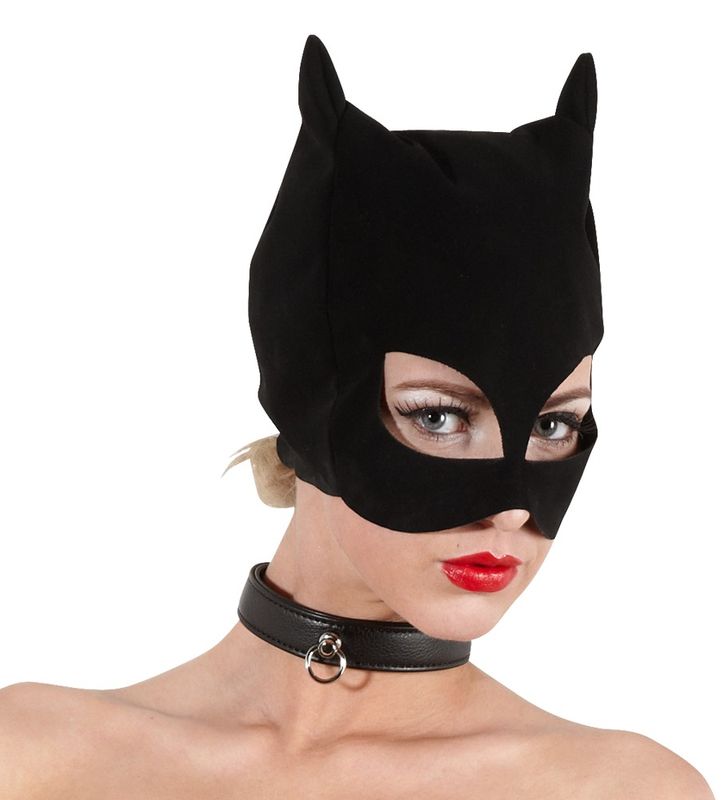 Bad Kitty - Cat Mask med åpne øyne - Sort