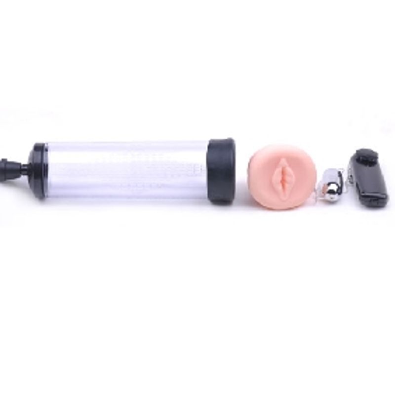 Penispumpe med vibrator og vagina