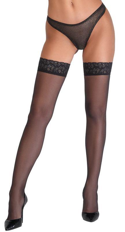 Cottelli LEGWEAR - Hold-up Stockings SORT