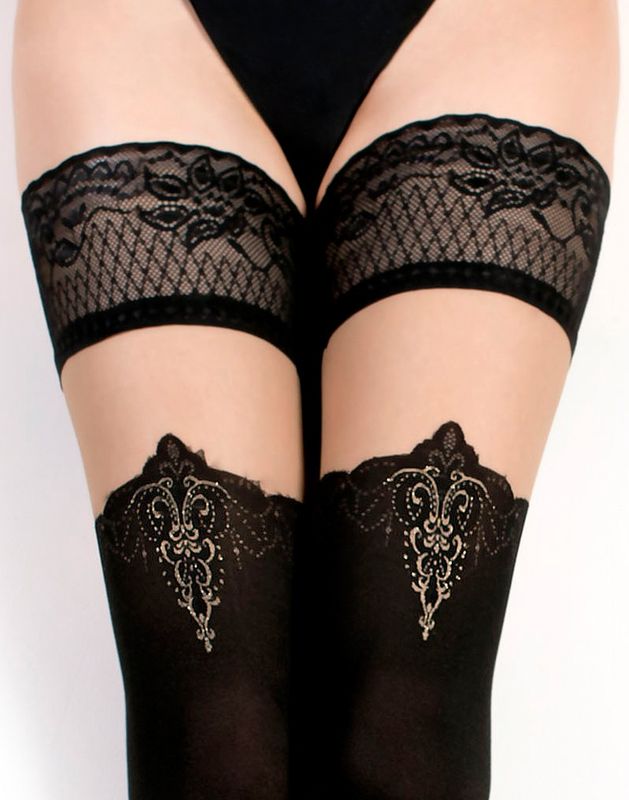 BALLERINA - FANTASY HOLD UPS - STOCKINGS (50/20 DENIER) - BLACK 