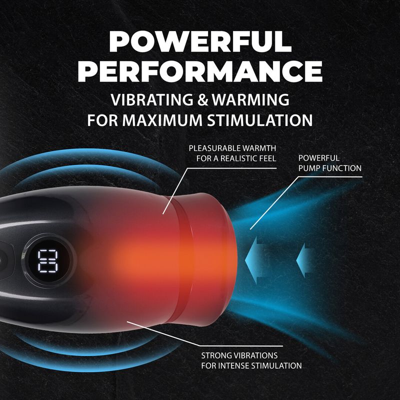 Pumped - Virtuo - Suge- og vibrasjonspumpe for masturbator med telefonfeste - Gun Metal