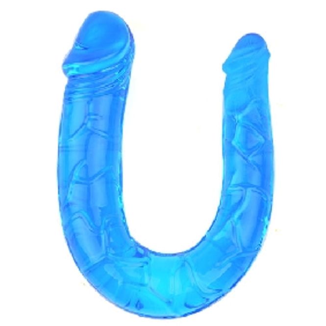 Hovedbilde Dobbeldildo BLÅ 30 cm