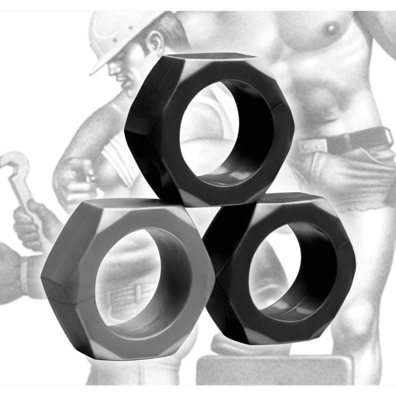 TOM OF FINLAND Cock Nuts - Cockring - penisringer 3p