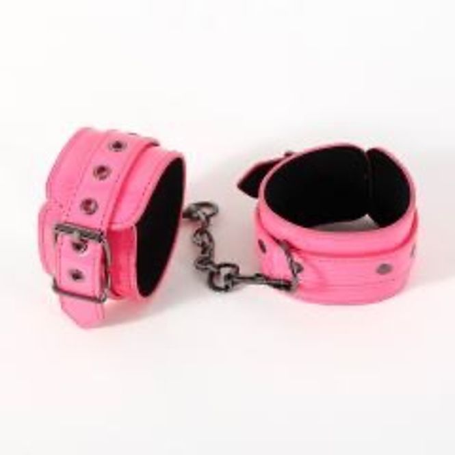 Hovedbilde Rosa PU skinn håndjern