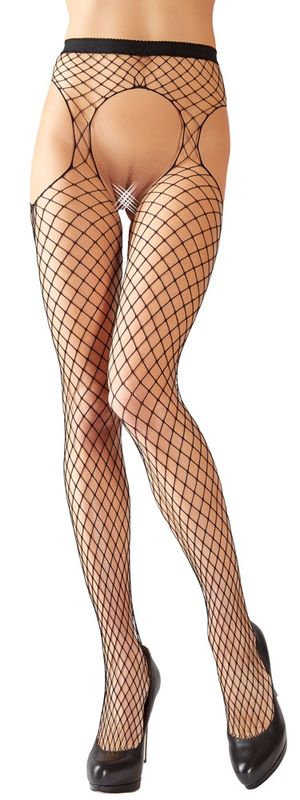 Cottelli LEGWEAR - Netting Strømpebukser OS