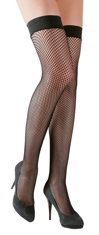 Cottelli LEGWEAR - Hold-up Stockings netting svart